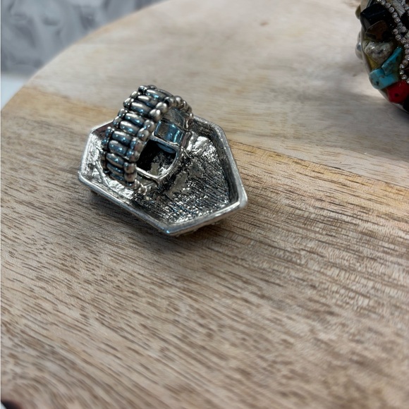 LOT OF LONGHORN THEMED JEWELRY - silver and turquoise - Picture 6 of 9